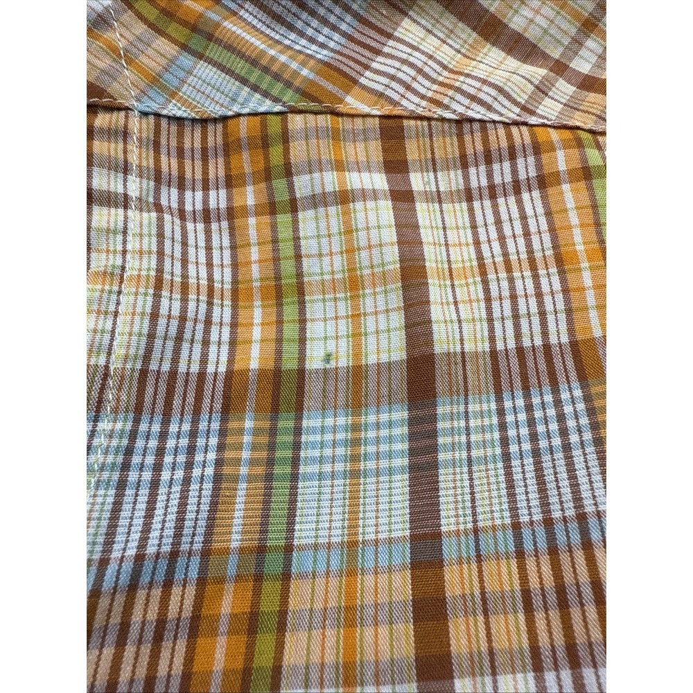 Pendleton Western Shirt Men's Large Brown Plaid Frontier Pearl Snap Short Sleeve - Picture 5 of 5
